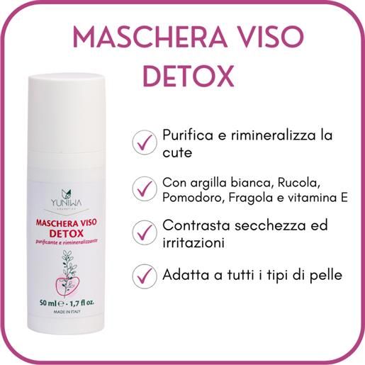 yuniwa cosmetics maschere viso - maschera viso detox con argilla bianca