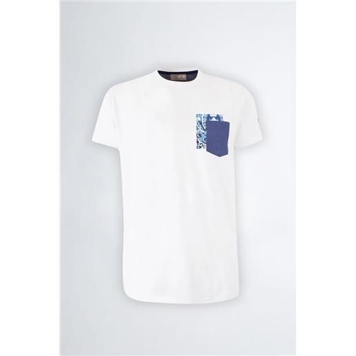 YES-ZEE t-shirt bianca uomo YES-ZEE con taschino t709