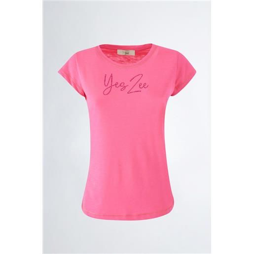 YES-ZEE t-shirt fucsia donna YES-ZEE maniche corte t257-tl02