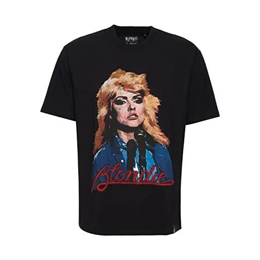Recovered blondie graphic relaxed t-shirt nera xxl, nero, unisex-adulto