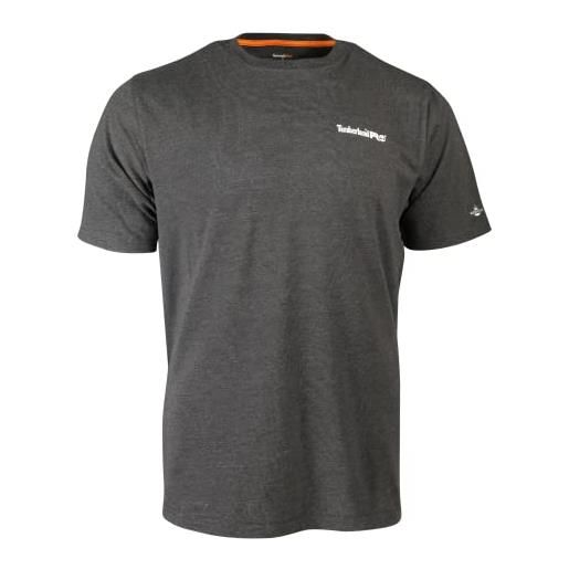 Timberland maglietta a maniche corte con scritta baser office t-shirt, grigio scuro, xl uomo