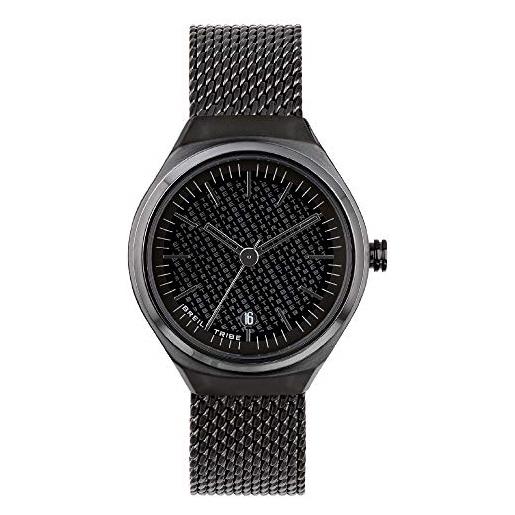 Breil - orologio unisex collezione spin off ew0535 - orologio con quadrante analogico nero - movimento pe902 sunon - orologio al quarzo - bracciale in acciaio nero