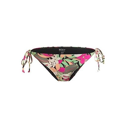 Roxy printed beach classics mutandina bikini con nodo laterale da donna nero