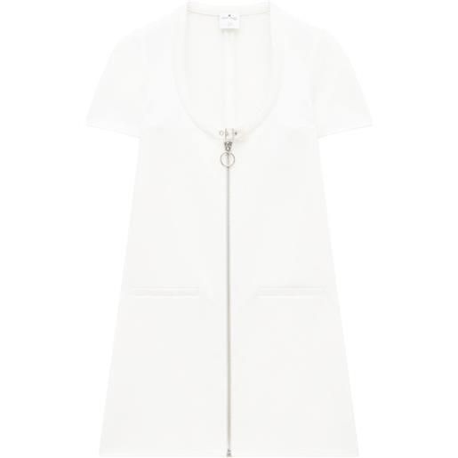 Courrèges abito corto holistic con zip - bianco