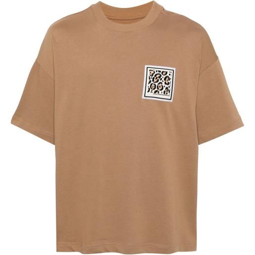 Emporio Armani t-shirt con applicazione logo - marrone
