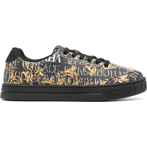 Versace Jeans Couture sneakers barocco in pelle ]con stampa - nero