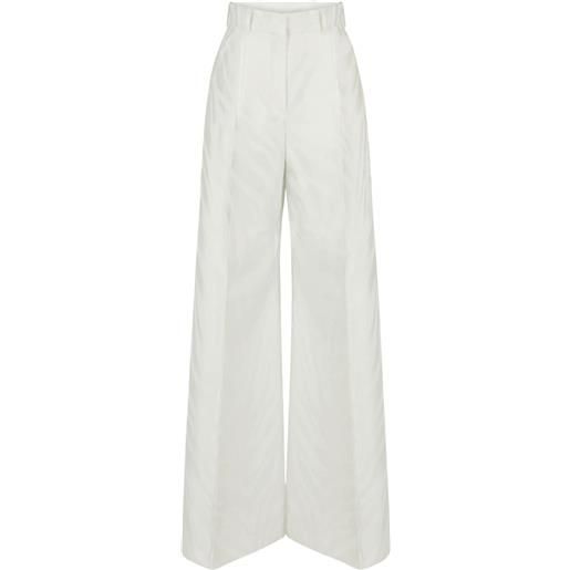 Nina Ricci pantaloni a palazzo con effetto jacquard - bianco