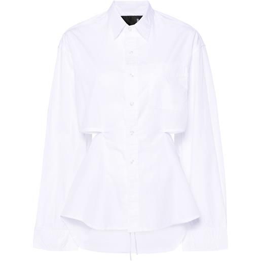 R13 camicia con scollatura posteriore - bianco