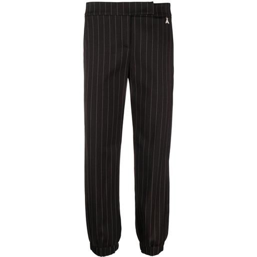 Patrizia Pepe pinstripe-pattern low-rise tapered trousers - nero