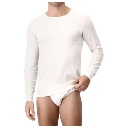 La Primula Verde maglia intimo da uomo manica lunga, lana cotone 100% interno, maglia termica, maglia termica da uomo, maglia maniche lunghe manica lunga lana cotone, made in italy (4 m it)