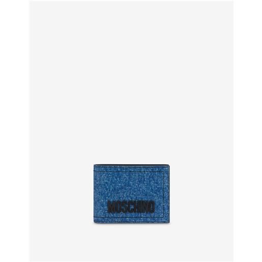 Moschino portafoglio flap in nappa denim print