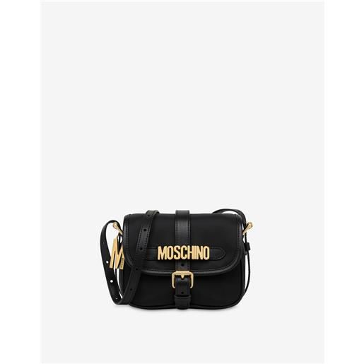 Moschino borsa a tracolla in nylon lettering logo