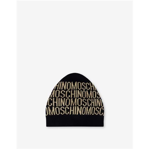 Moschino cappello in lana allover logo