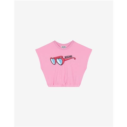 Moschino t-shirt in jersey heart sunglasses