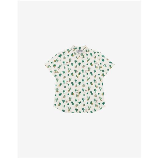 Moschino camicia in popeline allover cactus