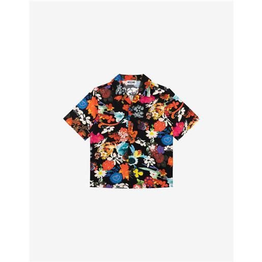 Moschino camicia in popeline flowers print