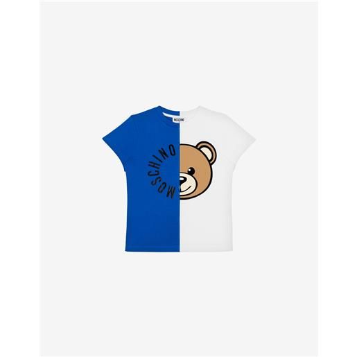 Moschino t-shirt bicolor in jersey con stampa