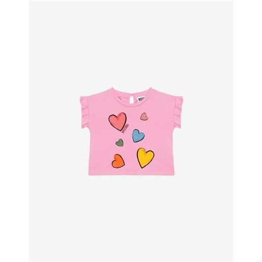 Moschino t-shirt in jersey multicolor hearts
