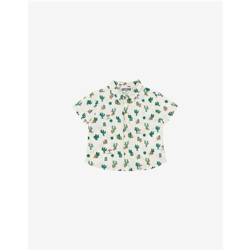 Moschino camicia in popeline allover cactus