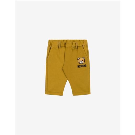 Moschino pantalone in canvas teddy patch