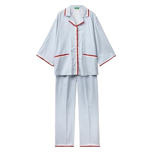 United Colors of Benetton pig(camicia+pant) 41hh3p00e set di pigiama, azzurro 61r, m donna