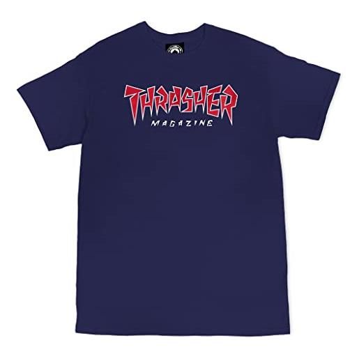 Thrasher men's jagged logo navy blue short sleeve t shirt m