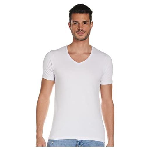 JACK & JONES - basic v-neck, t-shirt da uomo, manica corta, collo a v, bianco (weiß (optical white)), small