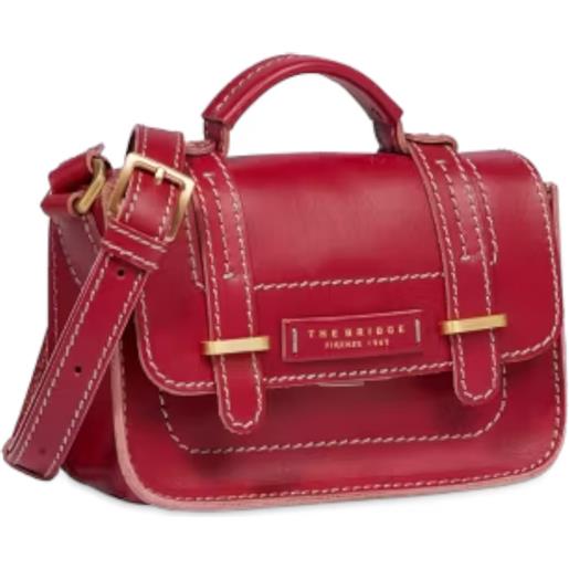The Bridge ester baby school bag, borsa con tracolla, pelle cuoio rosso berry