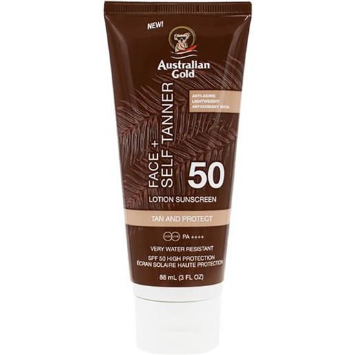 Australian Gold face + self tanner lotion sunscreen spf50