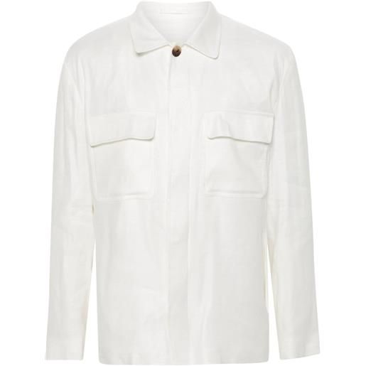Lardini giacca-camicia in twill - bianco