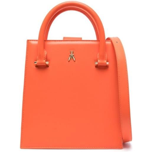 Patrizia Pepe borsa tote con placca logo - arancione