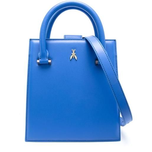 Patrizia Pepe borsa tote con placca logo - blu