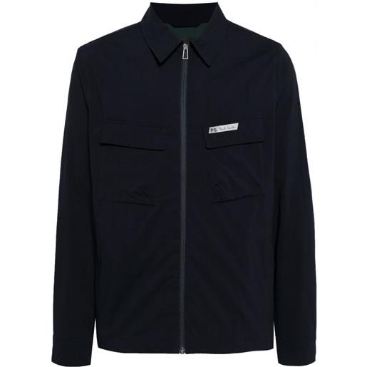 PS Paul Smith giacca-camicia con applicazione - blu