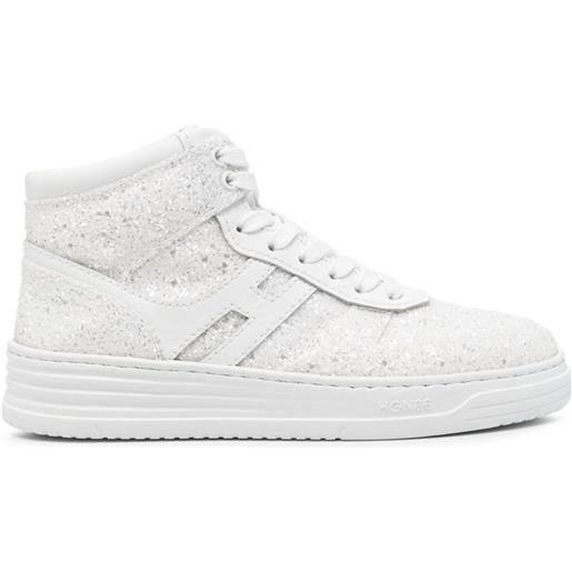 Hogan sneakers h630 con glitter - bianco