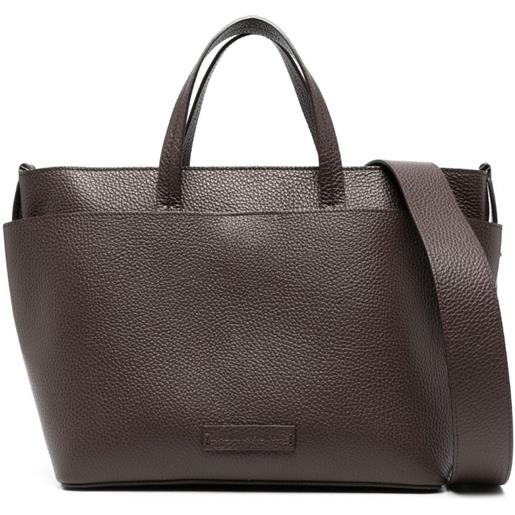 Fabiana Filippi grained leather tote bag - marrone