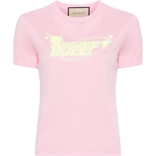 Gucci t-shirt con stampa sweet Gucci - rosa