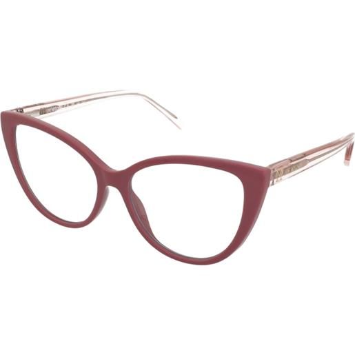 Love Moschino mol066/cs g3i/70 | occhiali da vista graduati | plastica | cat eye | viola, marrone | adrialenti