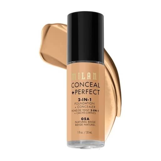 Milani c-m0-012-19 conceal + perfect 2-in-1 foundation + concealer - natural beige, beige, 30 ml