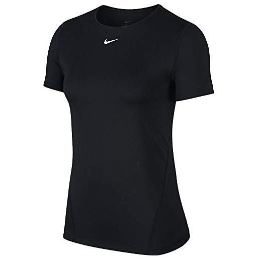 Nike pro all-over-mesh, sport shirt donna, nero (black/white 010), large