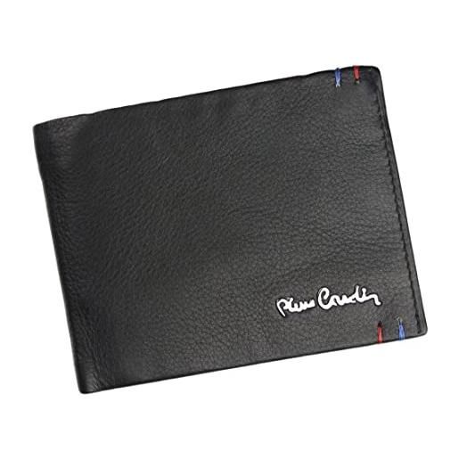 Pierre Cardin portafoglio da uomo con blocco rfid 100% pelle naturale 12x 9,5 x 3 cm può contenere fino a 10 carte 2 scomparti per banconote 2 tasche, nero , tilak22, classico