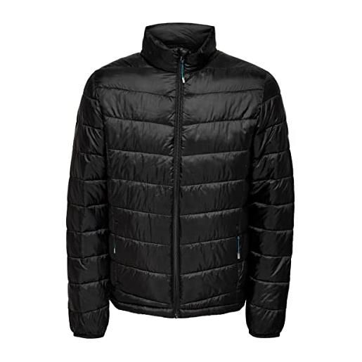 Only & sons onscarven-puffer trapuntato otw noos giacca, nero, l uomo