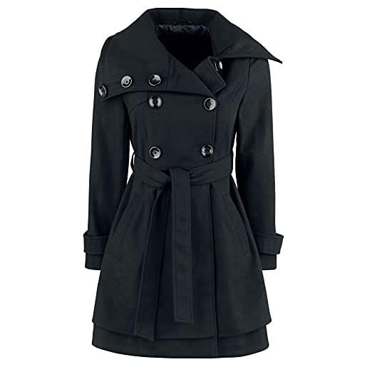 Black Premium by EMP donna cappotto invernale nero con collo ampio m