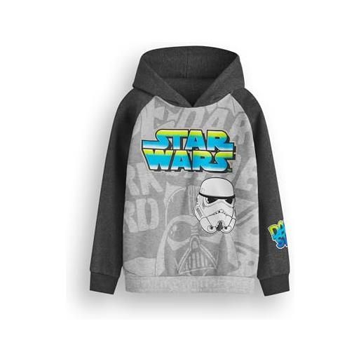 Star Wars felpa con cappuccio per ragazzi | felpa con cappuccio graphic bicolore bambino in grigio | film di fantascienza film personaggio merchandise regalo