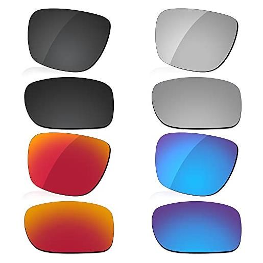 LenzReborn - lenti polarizzate di ricambio per occhiali da sole ray. Ban rb4264-58 chromance, nero scuro + grigio argento + rosso fuoco + blu ghiaccio, taglia unica