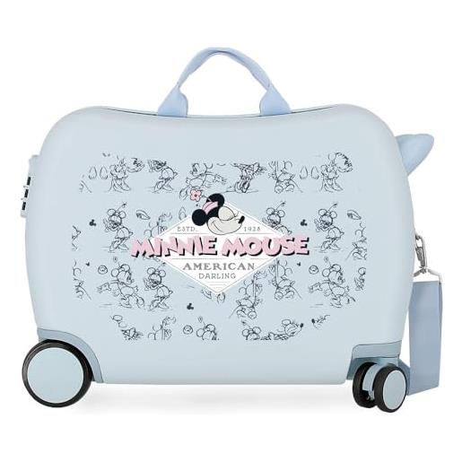 Disney joumma minnie american darling valigia per bambini blu 50 x 38 x 20 cm rigida abs chiusura a combinazione laterale 38 l 1,8 kg 2 ruote bagagli mano, blu, valigia per bambini