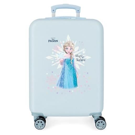 Disney joumma Disney frozen magic ice valigia da cabina blu 38 x 55 x 20 cm rigida abs chiusura a combinazione laterale 35 l 2 kg 4 ruote doppie bagaglio a mano, blu, valigia cabina