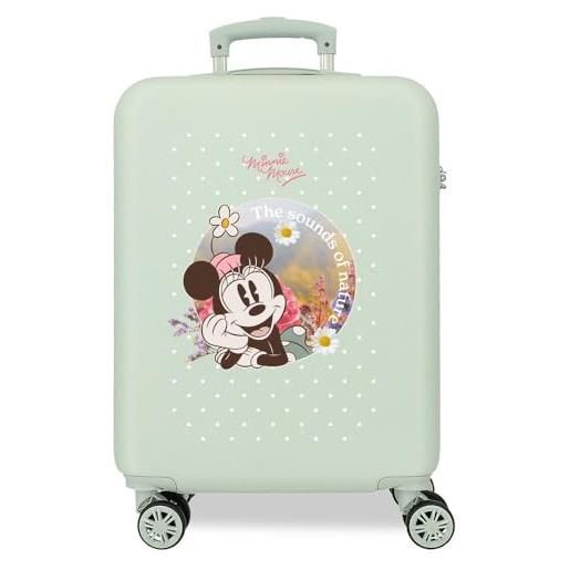 Disney joumma Disney minnie wild nature valigia da cabina verde 38 x 55 x 20 cm rigida abs chiusura a combinazione laterale 34 l 2 kg 4 ruote bagagli a mano, verde, valigia cabina