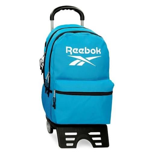 Reebok boston zaino scuola con carrello blu 31 x 44 x 15 cm poliestere 20,46l by joumma bags, blu, zaino scuola con carrello