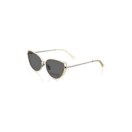 CAROLINE B.K. occhiali da sole con lenti polarizzate grigio scuro. Lente di misura media (49 - 54 mm), oro/trasparente/argento, m