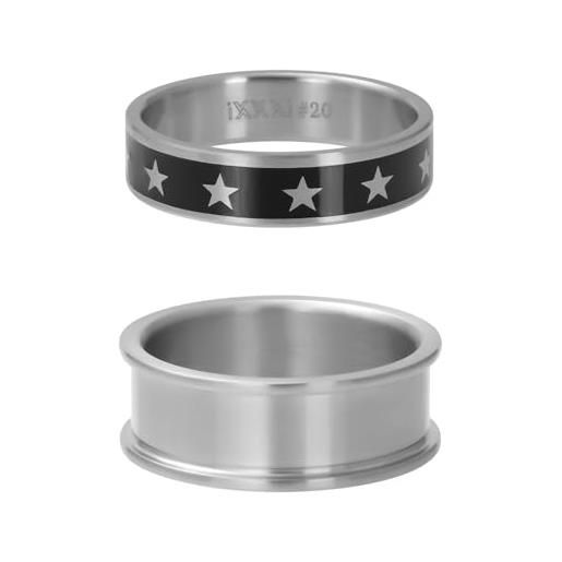 iXXXi men anello composito stelle argento opaco | 22mm, acciaio inossidabile, nessuna pietra preziosa